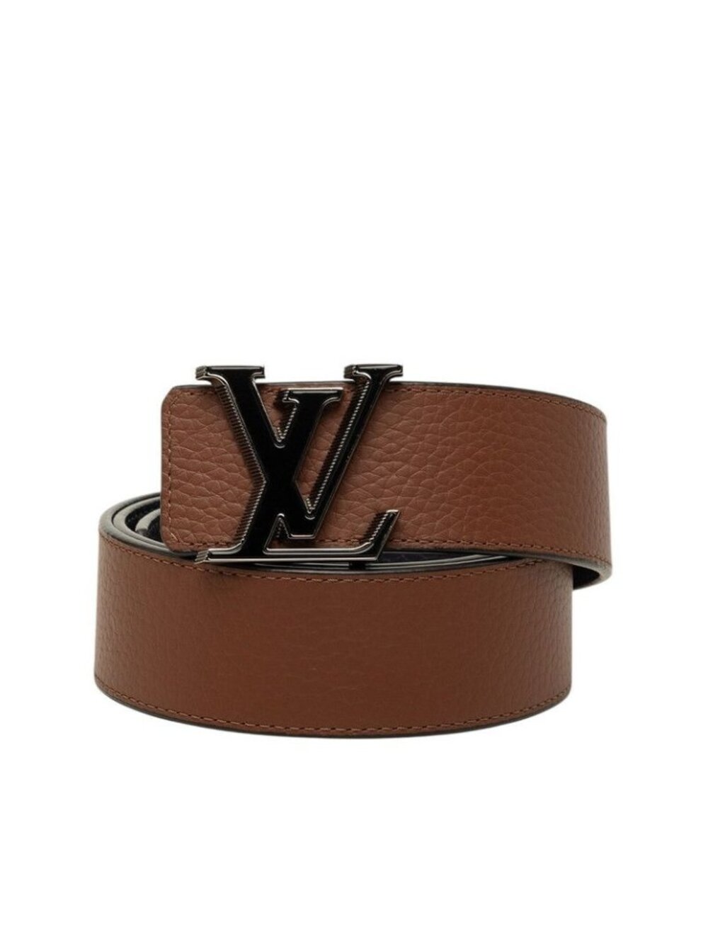 Louis Vuitton LV Tilt Reverse Logo Buckle Reversible Belt Black Brown Taurillon